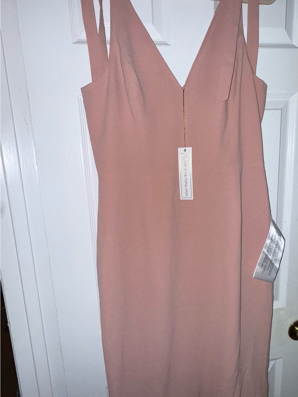 Dress the Population Dusky Rose V-Neck Midi Dress